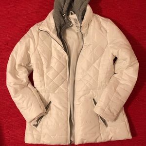 White Gray Hooded Puffer from INTL d.e.t.a.i.l.s.